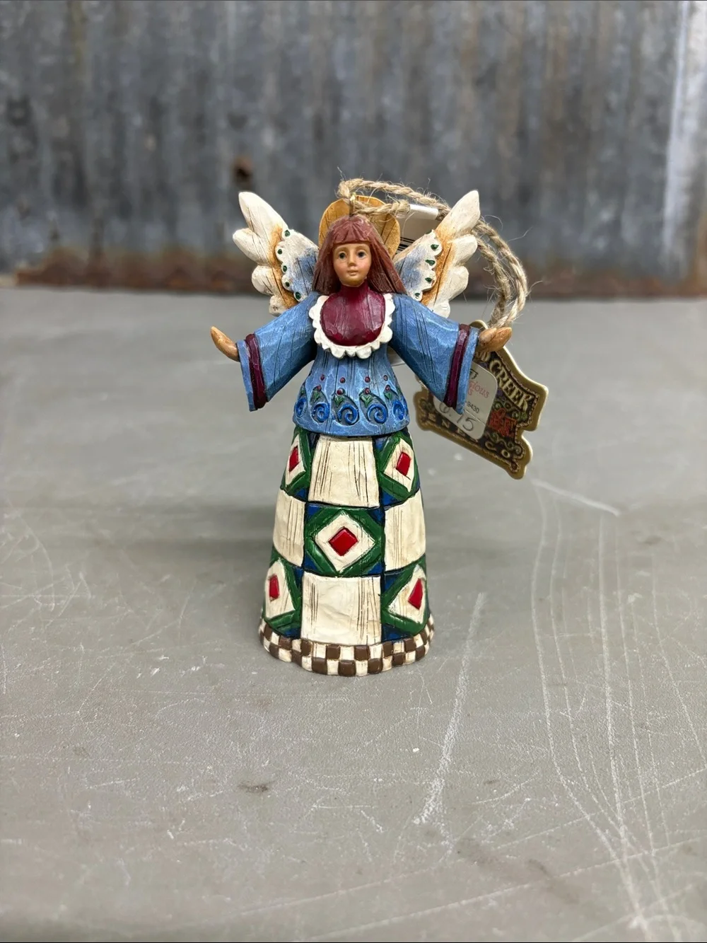 Jim Shore Heartwood Creek 2002 Quilt Design Angel Ornament